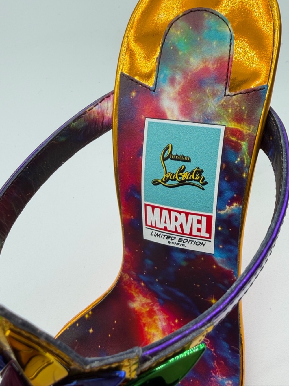 Christian Louboutin Marvel Sea Warrior Gladiator Knee High Sandal Metallic 40.5 - Picture 7 of 14